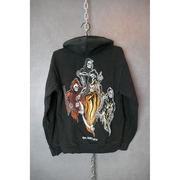 Warren Lotas Four Horsemen Black Pullover Hoodie Graphic Print Skull S - Picture 1 of 10